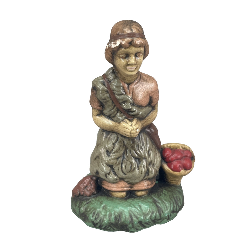 Vtg 70s HOLLAND MOLD Kneeling SHEPARD BOY Fruit Basket NATIVITY Figure Christmas